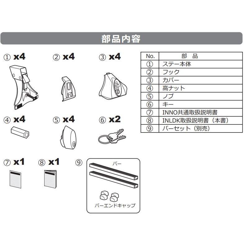 カーメイト INNO(イノー) INLDK スクエアベースステーセット