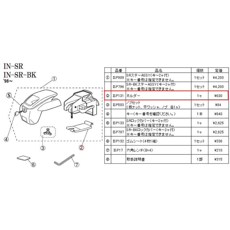 2021新作モデル カーメイト ISP57 ガンネルホルダー 1ヶ パーツ 補修部品 carmate 77224-KZZ-900 ホンダ純正 カラーB,フエンダーセツテインク HD店