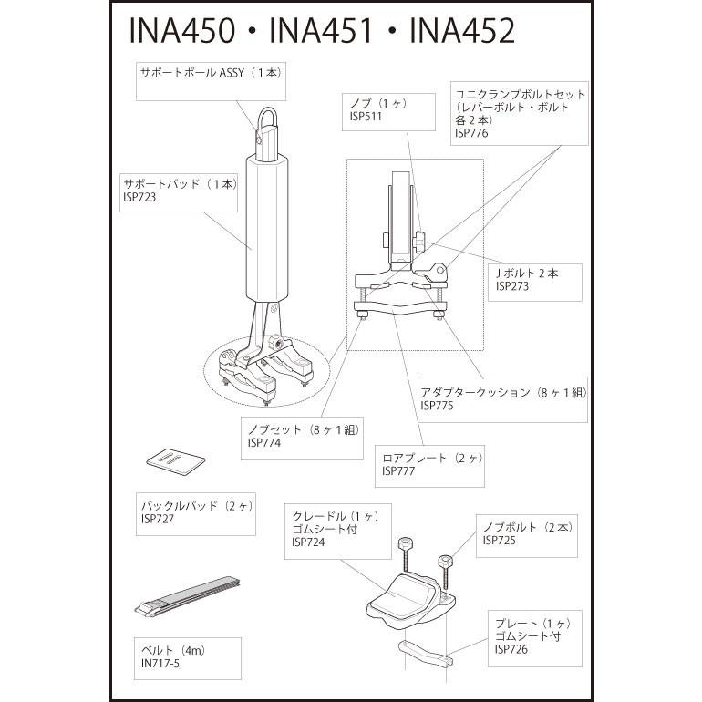 カーメイト ISP727 INA450・451・452用バックルパット（2ヶ） パーツ 補修部品 carmate (P06) | カーメイト | 01