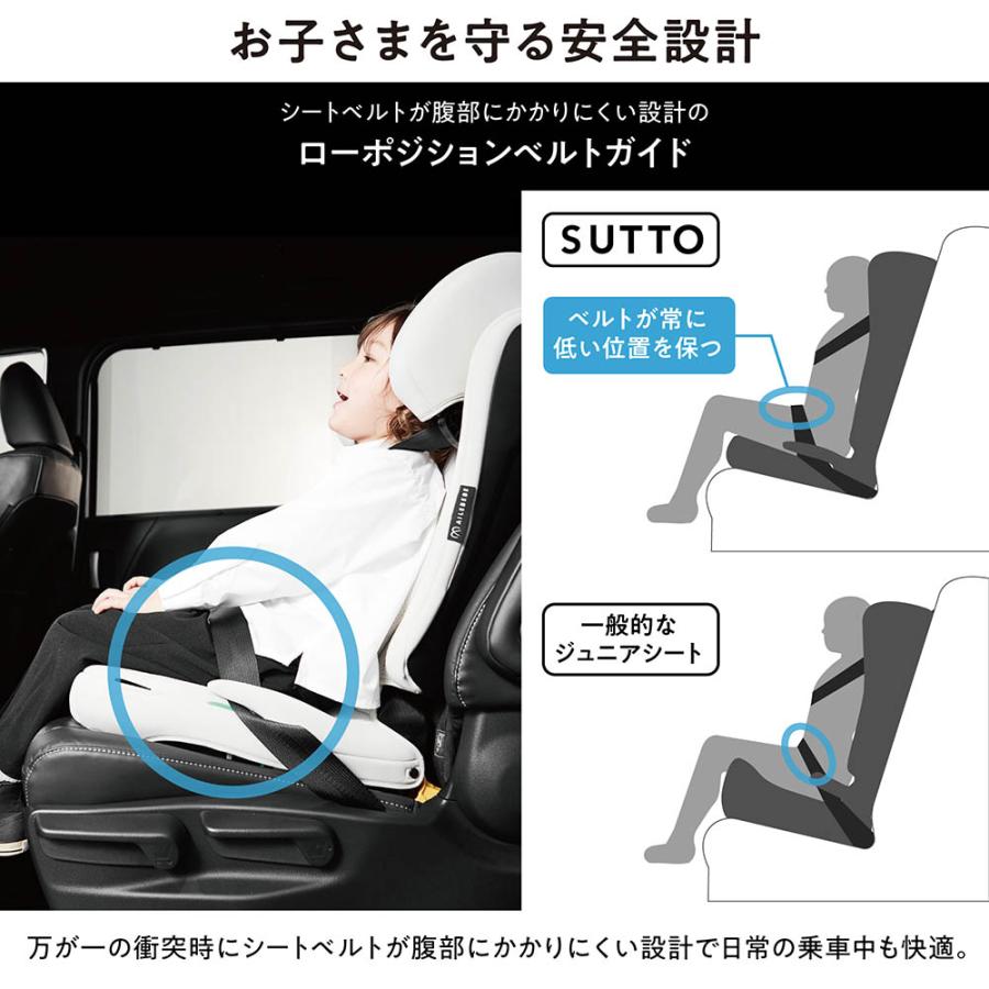 ジュニアシート 3歳 isofix JF211 エールベベ スット コンパクト 折りたためる 高さ調節可能 軽量6.7kg オフホワイト 取付簡単  カップホルダー付 carmate (P07) | エールべべ・クルット | 10