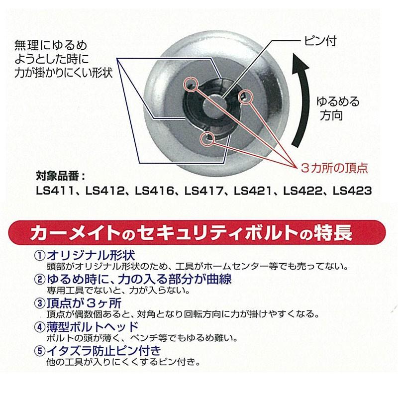 カーメイト（CARMATE） ナンバープレート ボルト 特殊形状ボルト 盗難