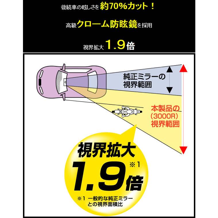 車 ルームミラー M8 3000R 240mm クローム鏡 防眩鏡 パーフェクトミラー バックミラー コンパクトカー carmate (R80)(P05)｜carmate｜12