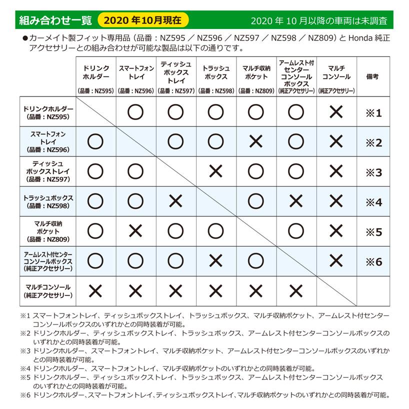 ホンダ フィット gr カーメイト NZ597 フィット専用 コンソール ティッシュボックストレイ 車 ホンダ 新型フィット 年式 2020年2月 型式 GR1~GR8 carmate (R80)|carmate|09