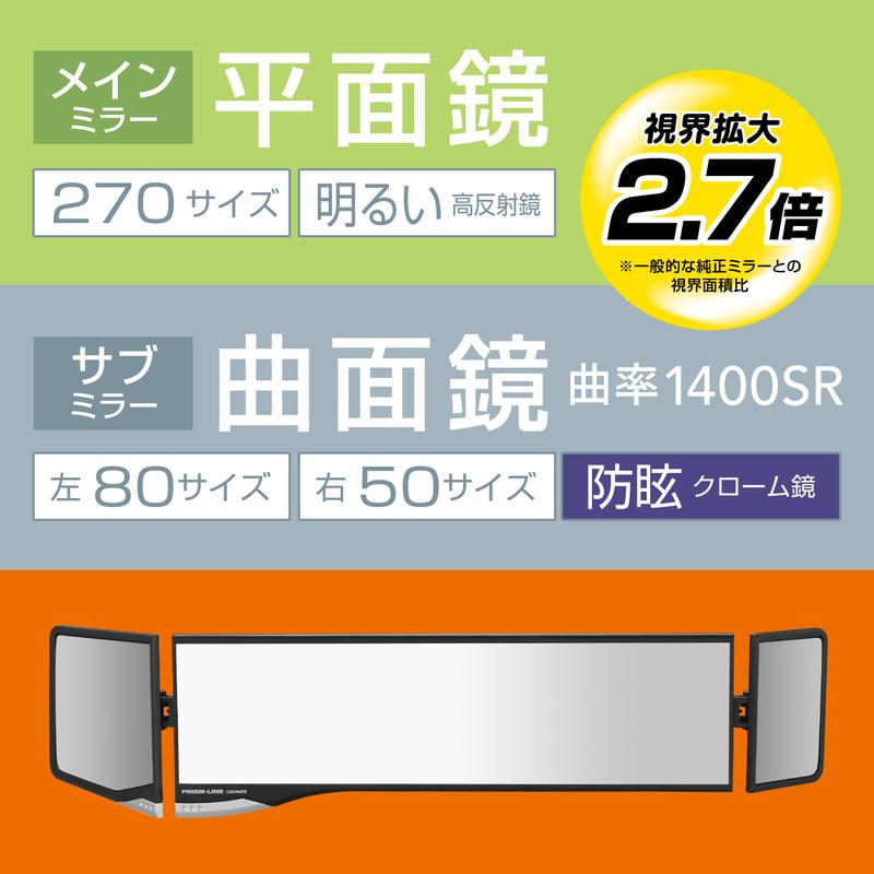 カーメイト（CARMATE） ルームミラー 車 ワイド サポートミラー PL104