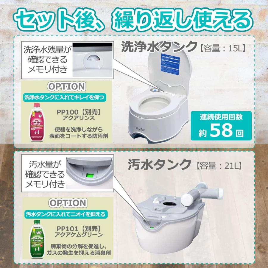 カーメイト（CARMATE） 介護 防災 ポータブルトイレ 水洗式 電動ポンプ