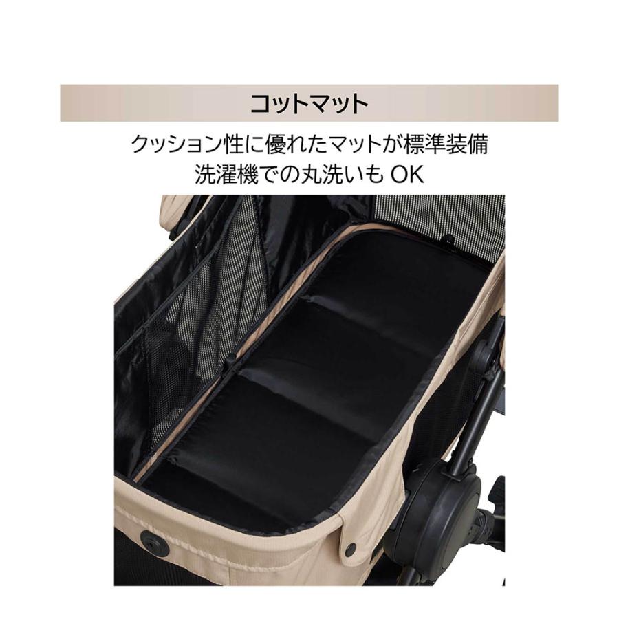 エールベベ・ゴーバギー ドッグ アールティー ブラック ST131 限定モデル R/T（ラギッドテレーン）タイヤ仕様 ペットカート 3輪 折りたたみ 耐荷重22kg(P03) | カーメイト | 13