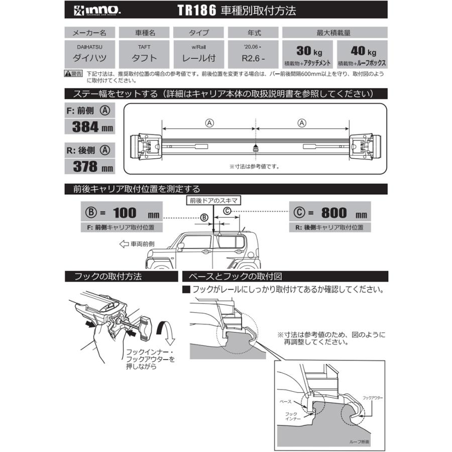 カーメイト（CARMATE） TR186 イノー システムキャリア＆ウインター
