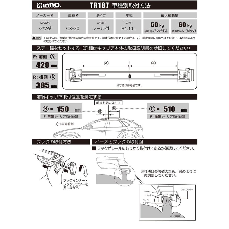 【さらにお値引きしました】イノーシステムキャリア 楽天市場】INNO イノー システムキャリア レガシィ BP系 ルーフレール