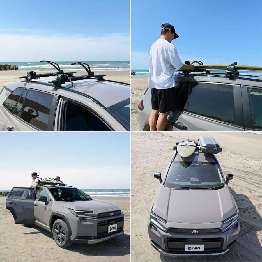 INNO 車 ルーフキャリア XA445 SUP ボード カヤック ロッカー フォー