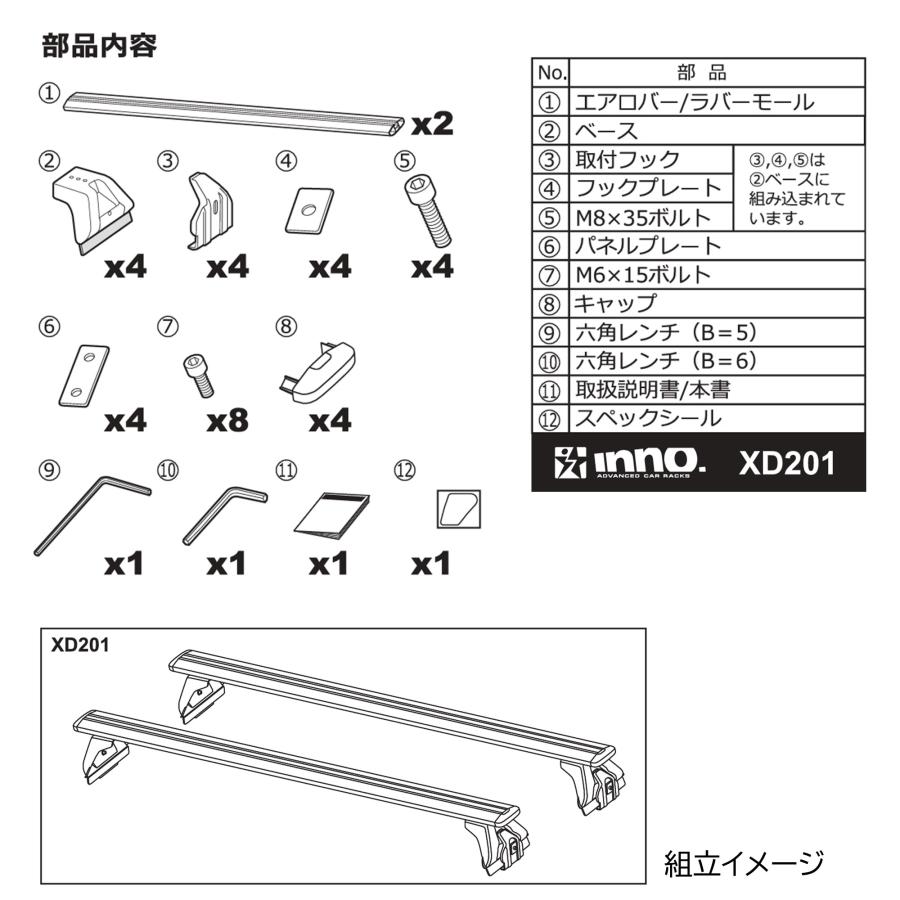 INNO 車 ベースキャリア XD201 ドリップエアロベースセット ジムニー用