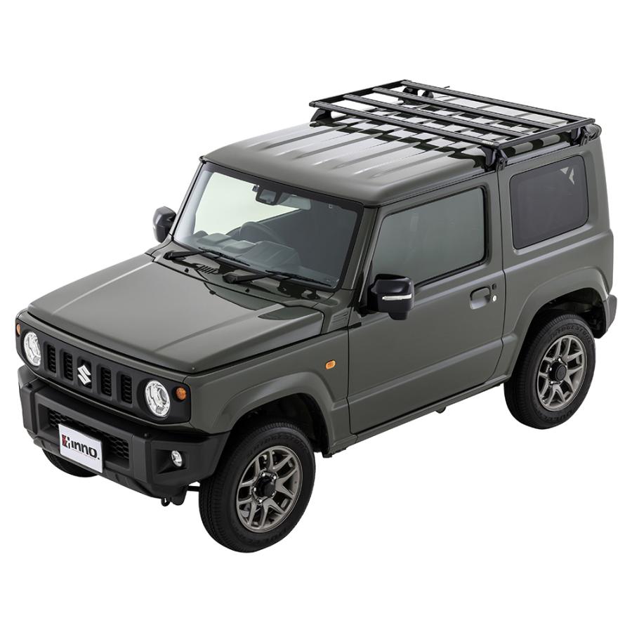 ジムニー Jimny タキゲンステッパー ジュラルミン削り出しベース フルset INNO ジムニー jb64 ルーフラック WEB限定 XL501 フラットデッキベース