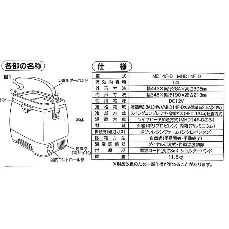 澤藤電機 【セット販売】エンゲル冷蔵庫 冷蔵庫・温蔵 MHD14F-D DC12V