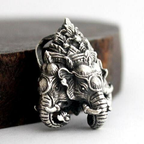 インド ガネーシャ 三頭ガネーシャ ペンダントトップ ペントップ