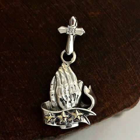 goodvibrationsプレイハンズ トップ+シルバー925ネックレス祈る手