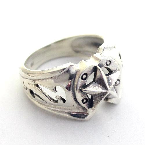 シルバーリング ホースシュー スター 馬蹄 五芒星デザインリング シルバー925 五芒星 シルバーリング ペンタグラム スター 星 ホースシュー