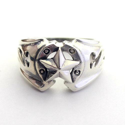 五芒星 シルバーリング ペンタグラム スター 星 ホースシュー 馬蹄