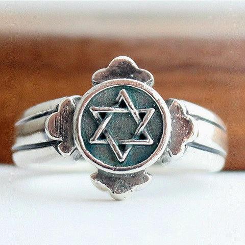 六芒星 シルバーリング ☆ ヘキサグラム ダビデの星 リング 指輪