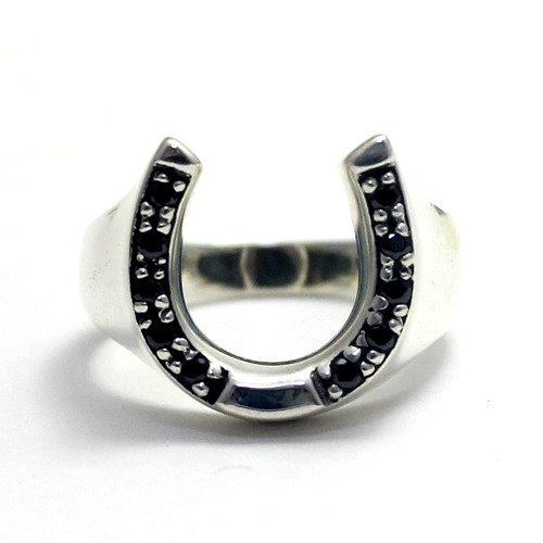 ✢✢あゆみ✢✢シルバー925ホースシュー型リング キュービックジルコニア リング レディース シルバー925 キュービックジルコニア 馬蹄
