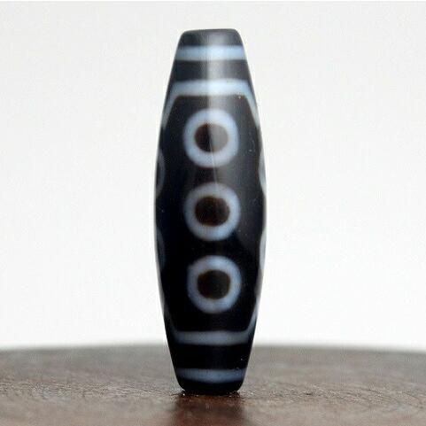 天珠 十眼天珠 黒 38×12mm ☆ 目標達成 : カルメロヤフー店