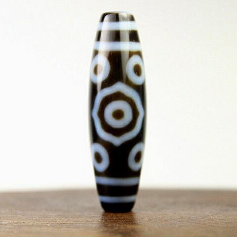 天珠 十一眼天珠 黒 38×12mm ☆ 幸福招来 : カルメロヤフー店
