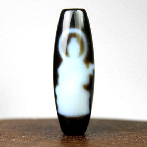天珠 弁財天天珠 黒 38×12mm ☆ 芸能 子孫繁栄 : カルメロヤフー 