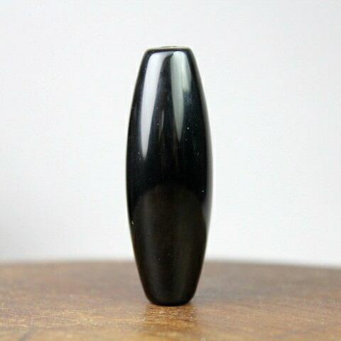 天珠 弁財天天珠 黒 38×12mm ☆ 芸能 子孫繁栄 : カルメロヤフー 