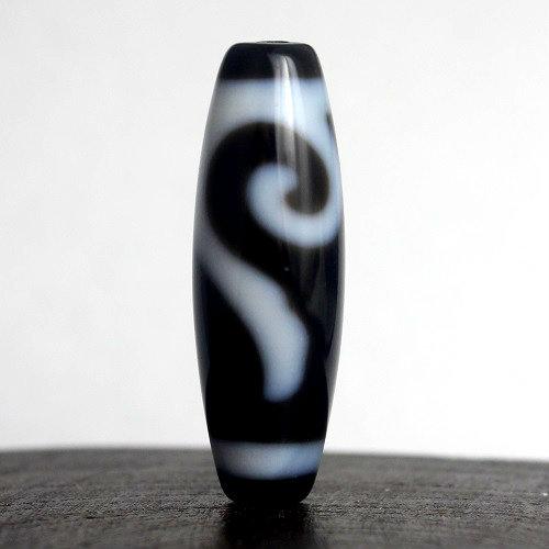天珠 金銭鈎天珠 如意鈎天珠 金銭釣天珠 38×12mm 金運 運気上昇