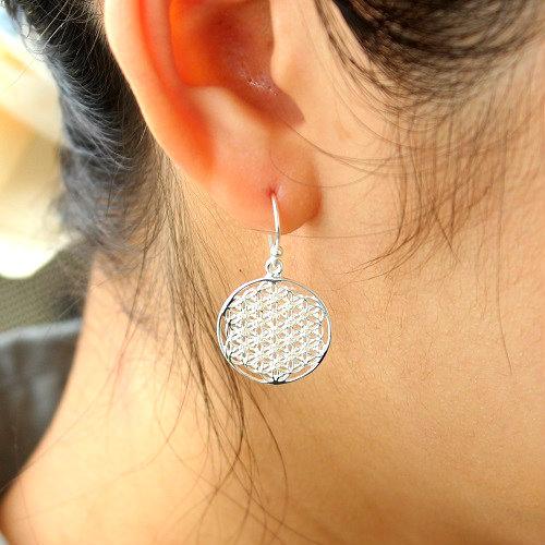 フラワーオブライフ ピアス 神聖幾何学 レディース メンズ フラワー