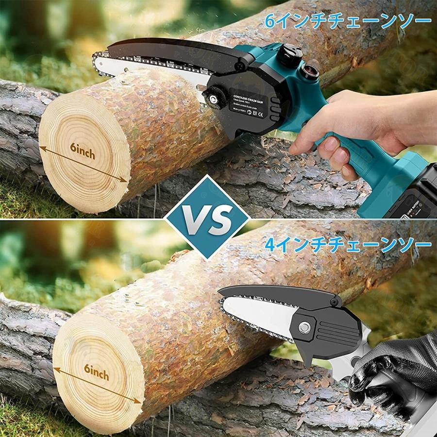 チェーンソー 充電式 電動ノコギリ ハンディチェーンソー 6 チェーンソー 充電式 電動ノコギリ ハンディチェーンソー 6
