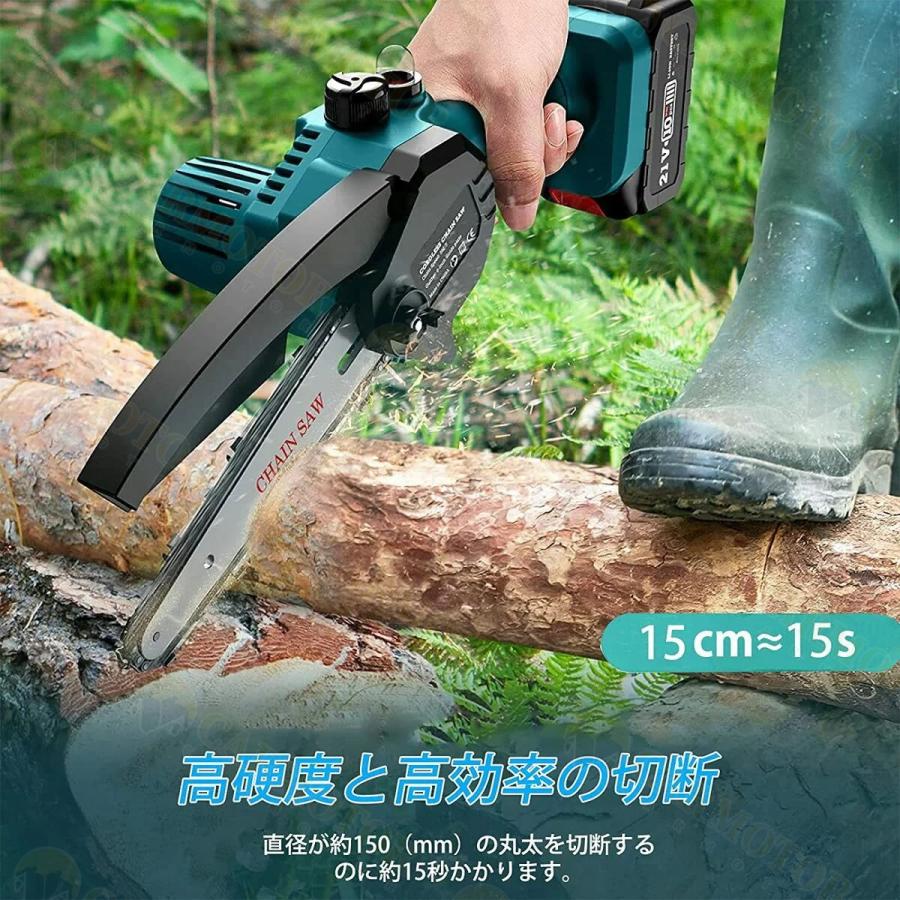 チェーンソー 充電式 電動ノコギリ ハンディチェーンソー 6 チェーンソー 充電式 電動ノコギリ ハンディチェーンソー 6