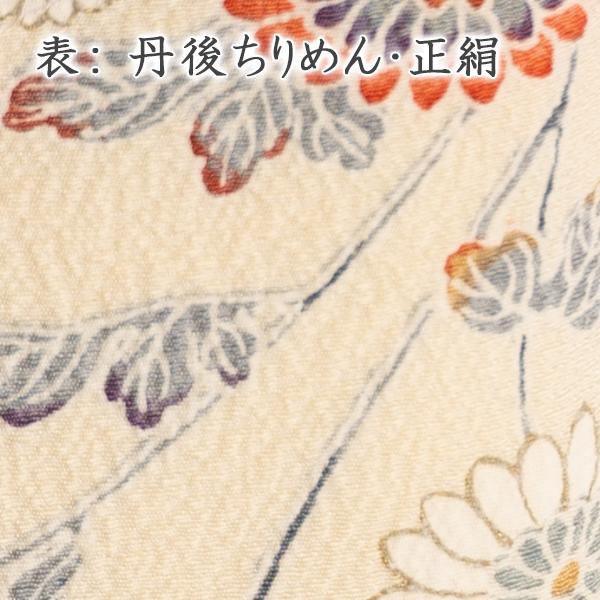 【送料無料】京都正絹着物マスク（丹後ちりめん生地・鳥の子色/友禅染/菊文様）　きもの職人手作りの逸品。立体縫製で快適。【Yahoo!ショッピング初登場！】｜carnalead｜05