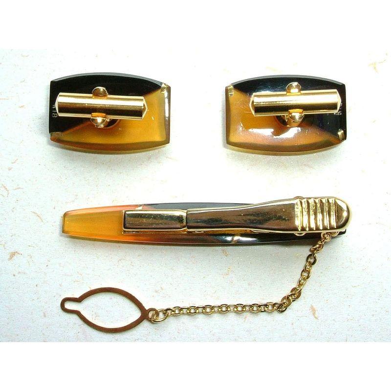 本べっ甲 タイ止 カフスセット 黒と白を18金で次分 おしゃれな メンズ ネクタイピン ワニロ式 とカフスボタン ネクタイピン 本べっ甲 カフスセット おしゃれな メンズ ワニロ式 とカフスボタン 黒と白を18金で次分 タイ止