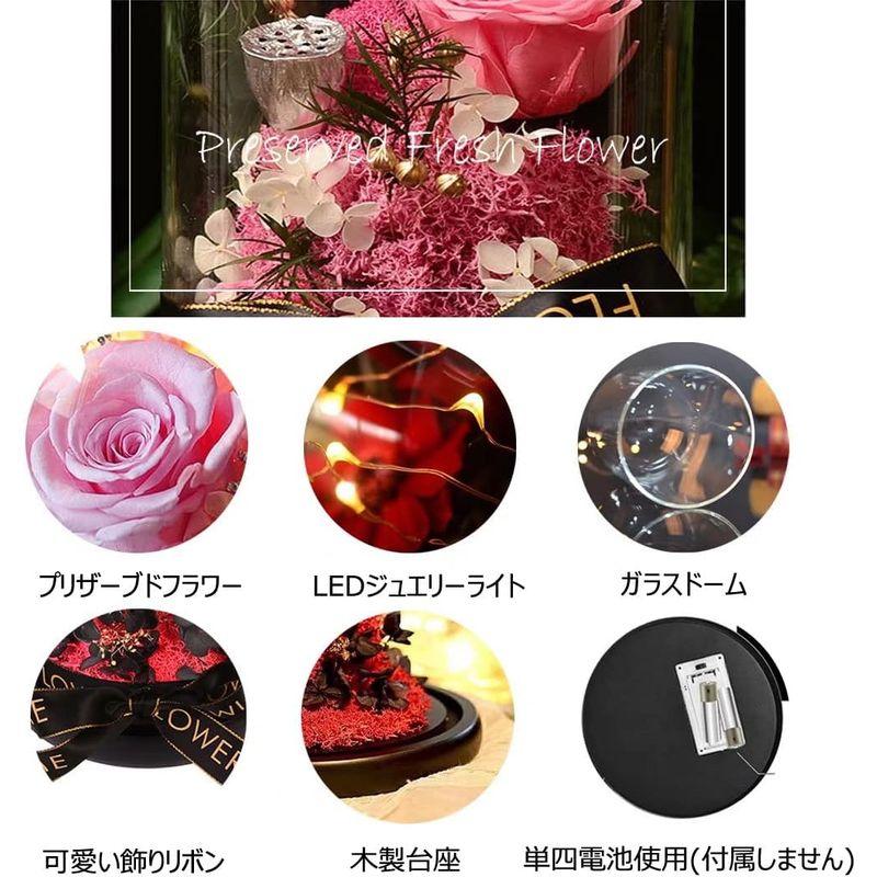 プリザーブドフラワー 可愛い 枯れない 花 バラ ローズ 薔薇 アジサイ 3カラー ロマンティック おしゃれ ガラスドーム LEDライト付き 可愛い 枯れない バラ ローズ 薔薇 アジサイ 3カラー ロマンティック おしゃれ ガラスドーム LEDライト付き