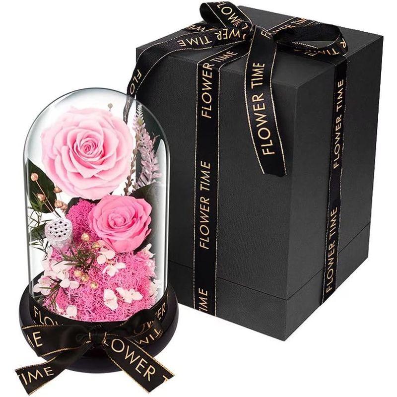 プリザーブドフラワー 可愛い 枯れない 花 バラ ローズ 薔薇 アジサイ 3カラー ロマンティック おしゃれ ガラスドーム LEDライト付き 可愛い 枯れない バラ ローズ 薔薇 アジサイ 3カラー ロマンティック おしゃれ ガラスドーム LEDライト付き