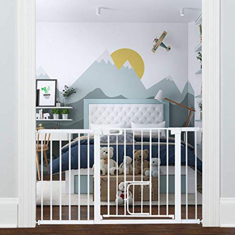 大人気新品 エルフ ベビー Fairy Baby ベビーゲート ペットゲート 階段 ベビーフェンス 突っ張り式 ダブルロック オートクローズ機能 前後 犬用品