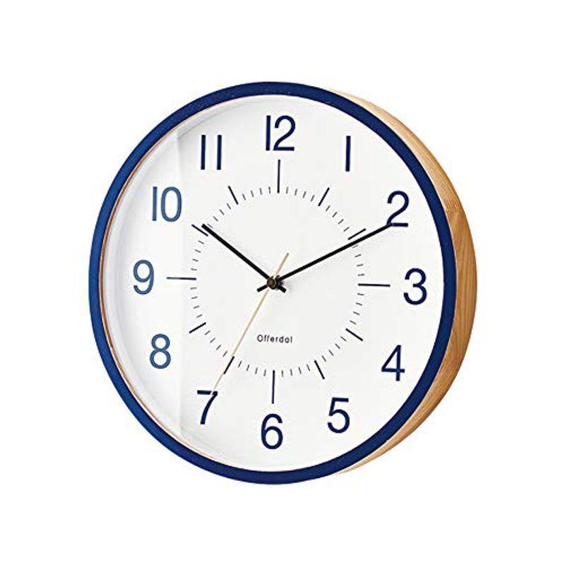 【在庫処分】 電波時計 インターフォルム INC. INTERFORM 掛け時計 CL-3709 Lefteo レフテオ 直径30×奥行5 ブルー ウッド 掛け時計、壁掛け時計