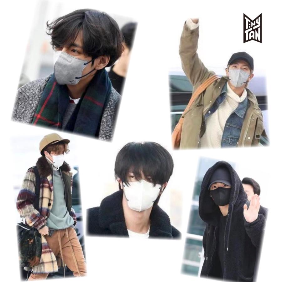 TinyTANマスク　BTS防弾少年団キャラクター　MASK　ブラック BTS タイニータン　bts　バンタン　不織布｜carocaro｜03