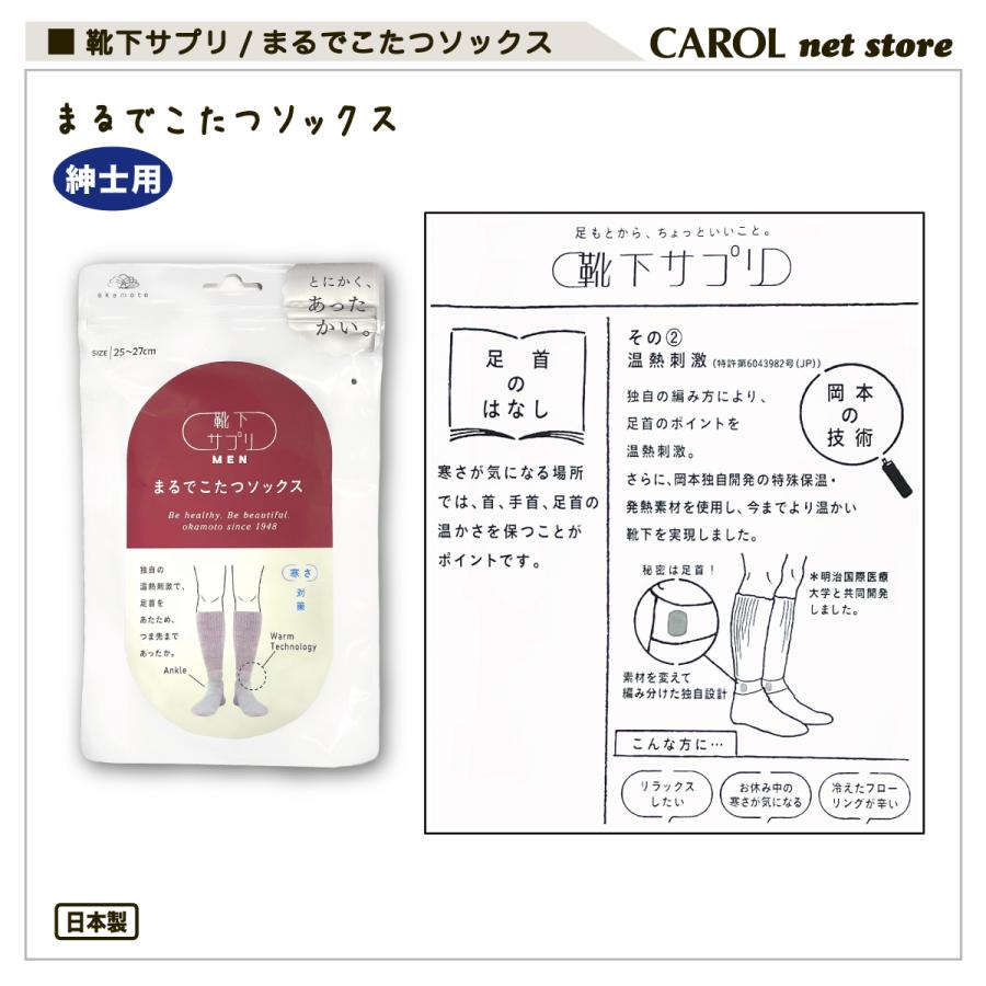 okamoto（オカモト） まるでこたつソックス メンズ 暖かい靴下 25-27cm