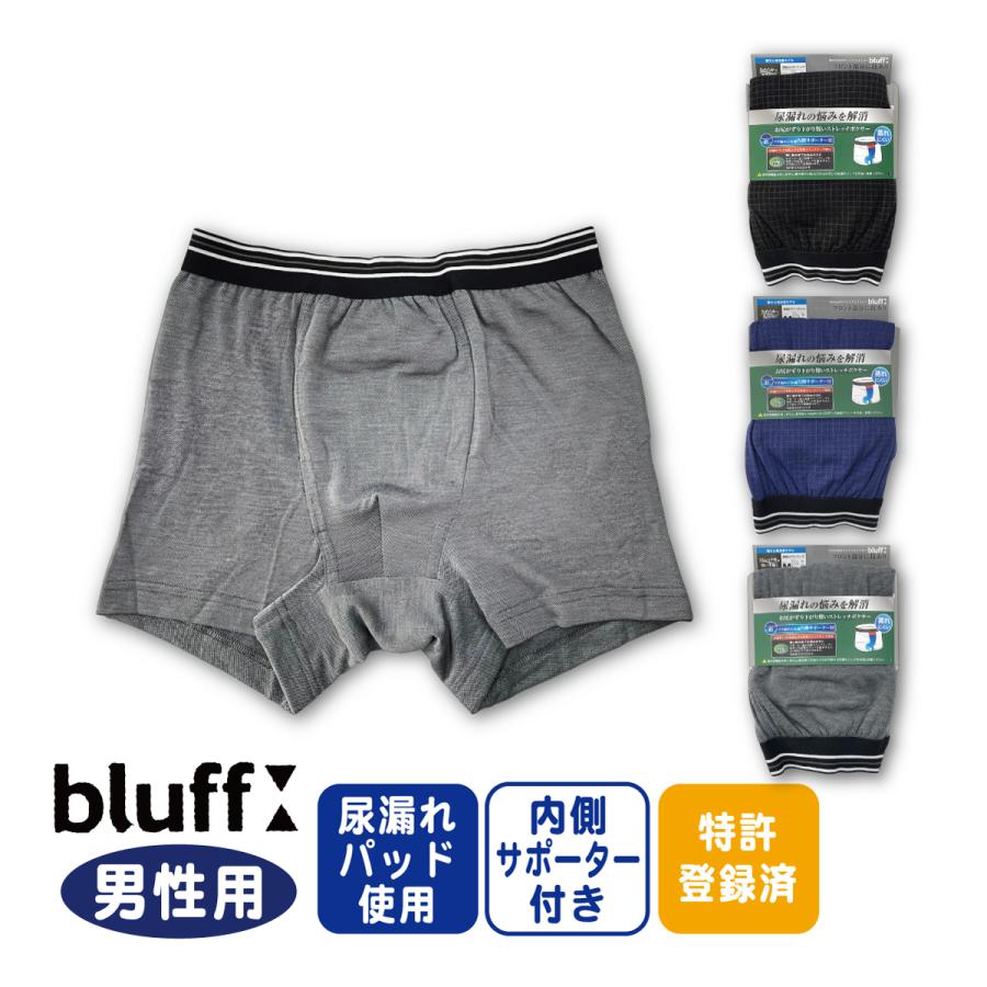 尿漏れパンツ 失禁パンツ 男性用 bluff M L LL 尿漏れパッドタイプ