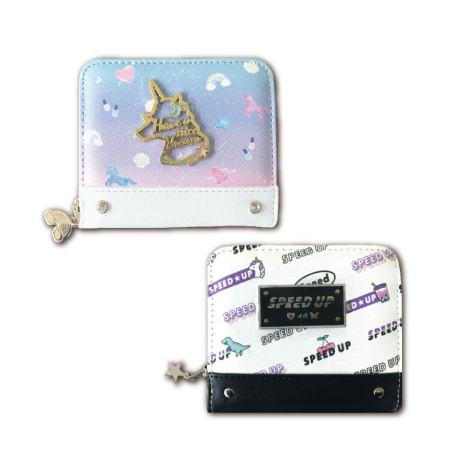 CRUX（クラックス） 二つ折り財布 女の子 ユニコーン ロゴ かわいい