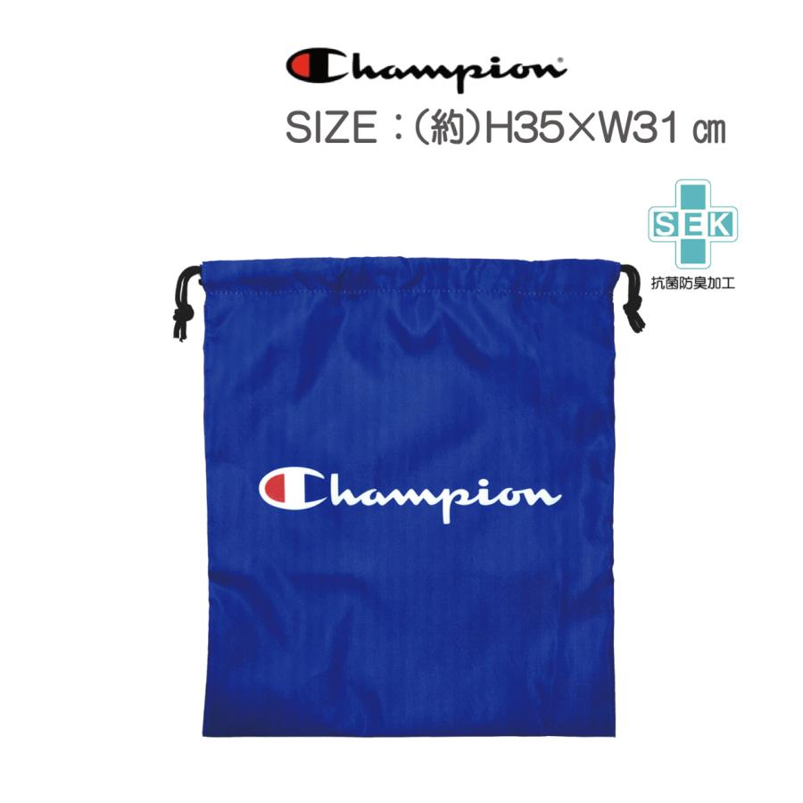 Champion（チャンピオン） 巾着 巾着袋 Lサイズ ブルー 防菌防臭加工