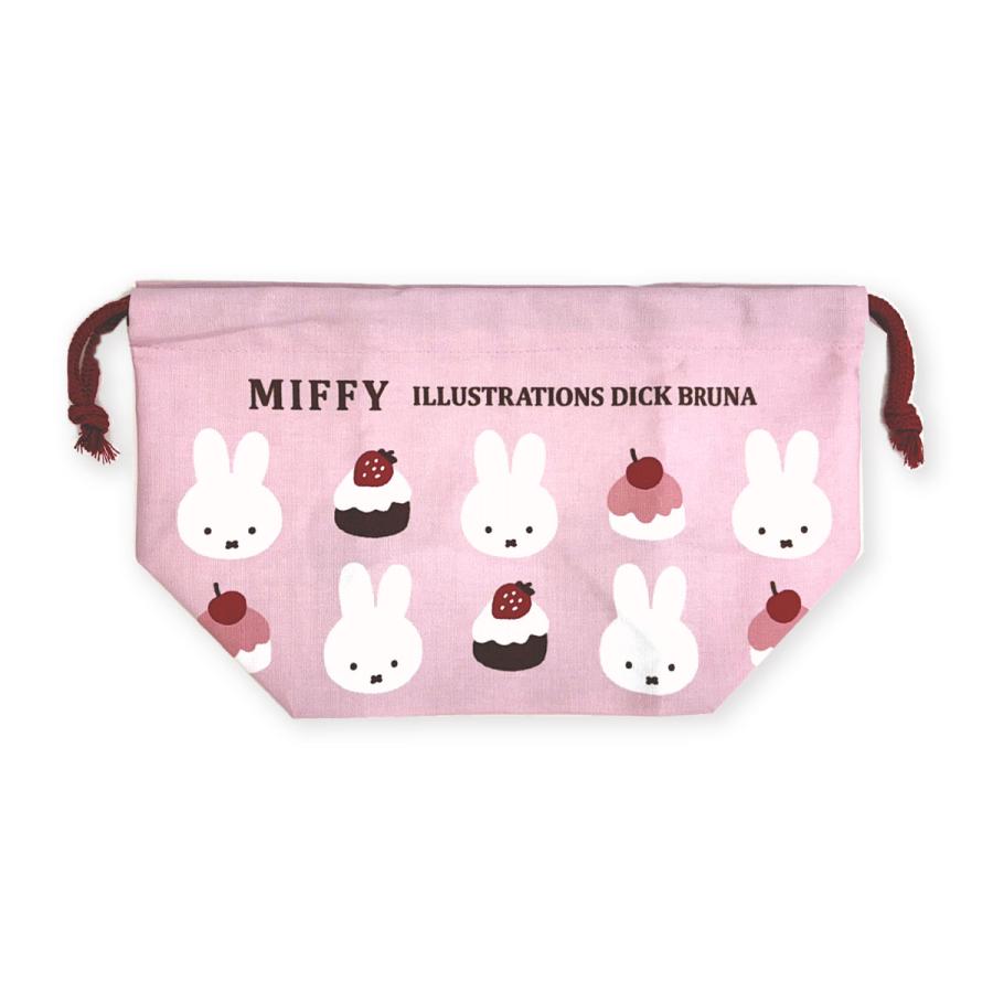 Miffy（ミッフィー） 巾着 ランチ巾着 花柄 ケーキ ピンク BS26-47