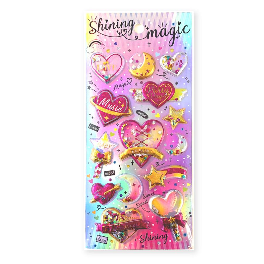 シャカシャカシール シェイクステッカー シール ぷっくり キラキラ