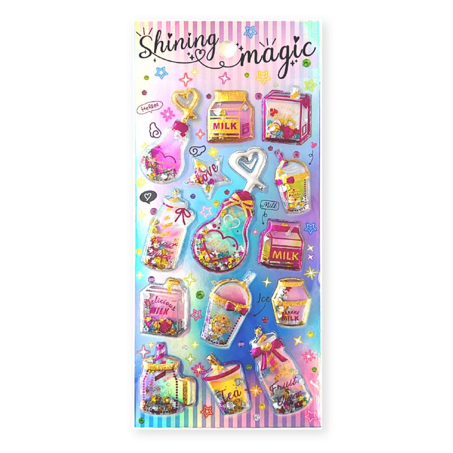 シェイカーシール シャカシャカシール シェイクステッカー シール ぷっくり キラキラ