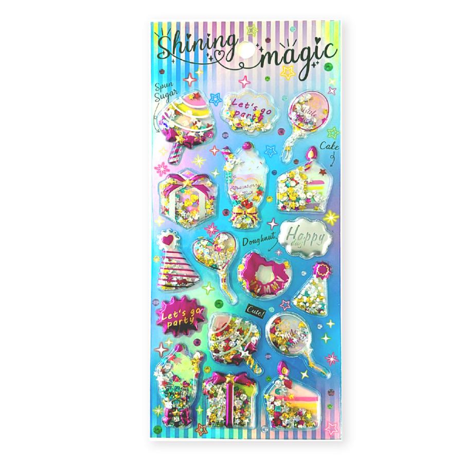 シャカシャカシール シェイクステッカー シール ぷっくり キラキラ