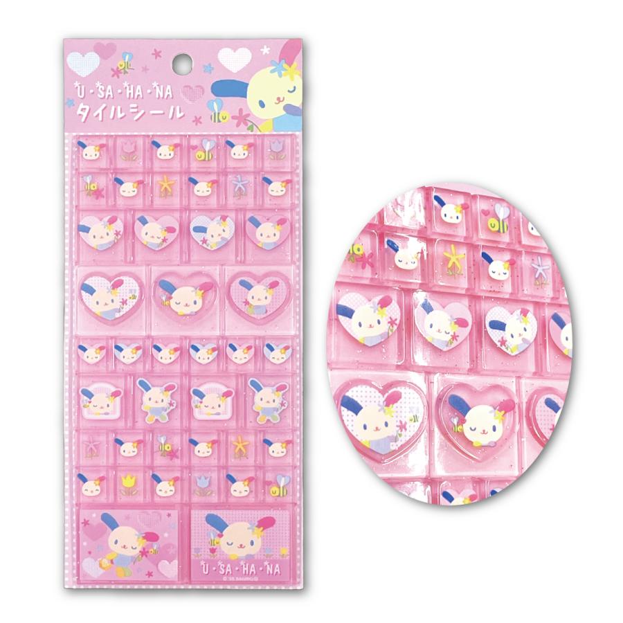 sanrio（サンリオ） ウサハナ usahana タイルシール ステッカー ピンク
