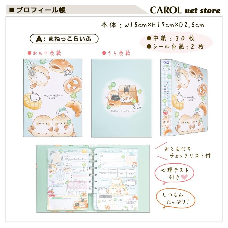 メモ帳 プロフィール帳 まとめ売り Bセット CRUX（クラックス） プロフィール帳 プロフ帳 まねっこらいふ シール