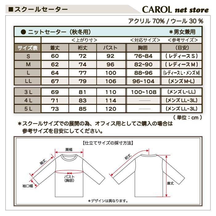 ニットセーター 秋冬用 スクールセーター 4L 制服 日本製 オフホワイト