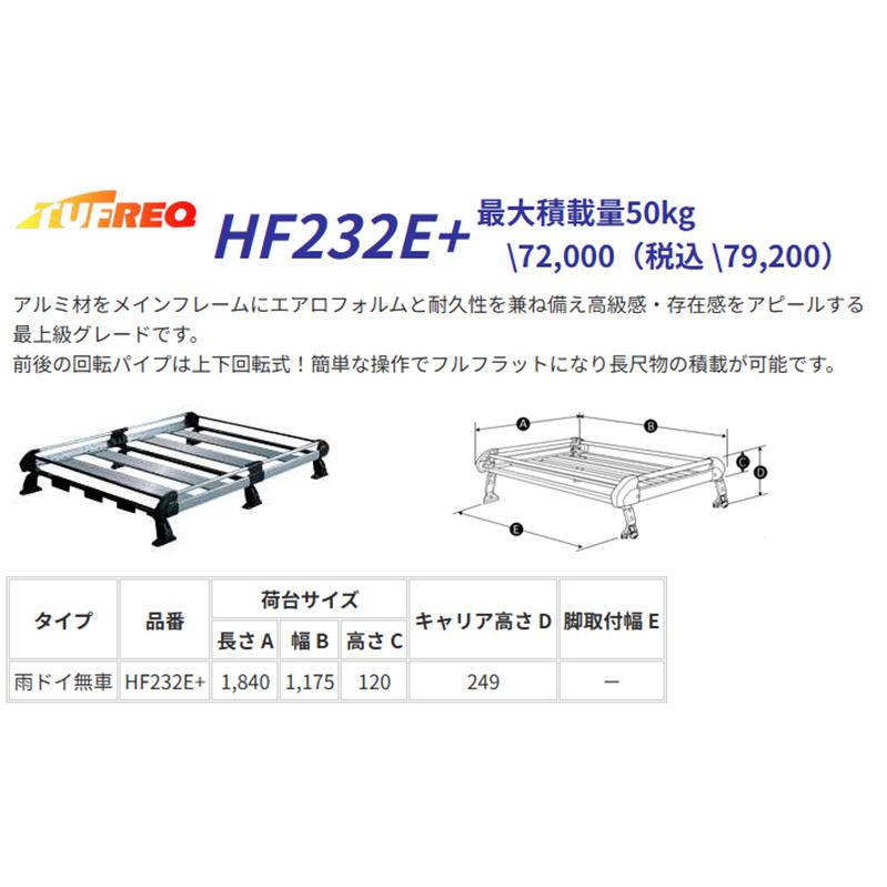 精興工業 NV150 AD Y12 ルーフキャリア TUFREQ タフレック HF232E+ 6本