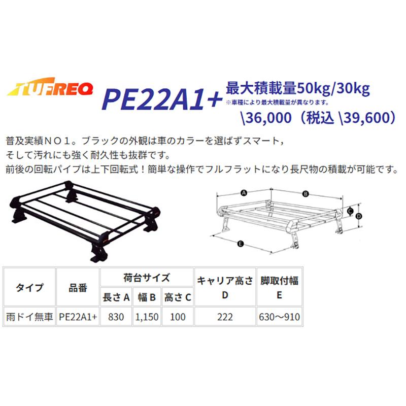 精興工業 パッソ NGC30 ルーフキャリア TUFREQ タフレック PE22A1+